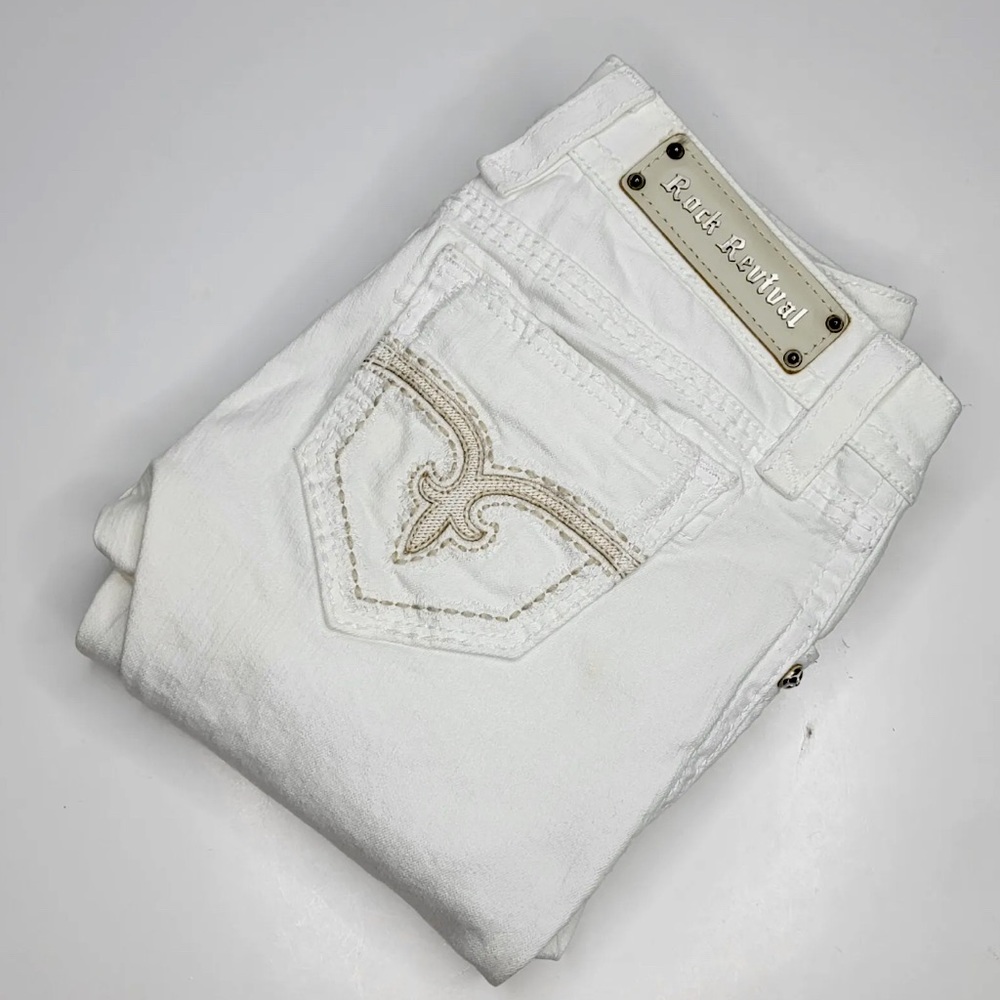Rock Revival Size 30 White Blair Skinny Denim Casual Women's Jeans